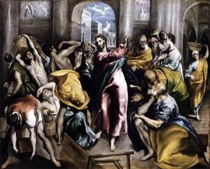 El Greco - The Purification of the Temple (2)  c. 1600
