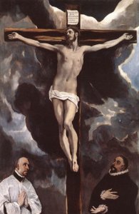 Christ On The Cross Adored By Donors 1585-90