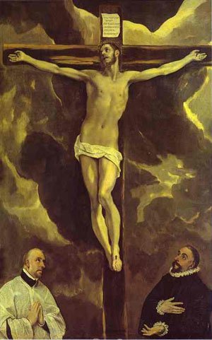 Christ On The Cross Adored By Two Donors 1585-1590