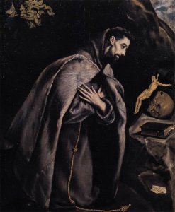 St Francis in Prayer before the Crucifix 1585-90