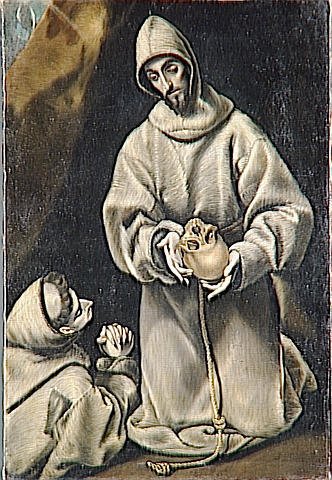 St. Francis and brother Leo meditating on death